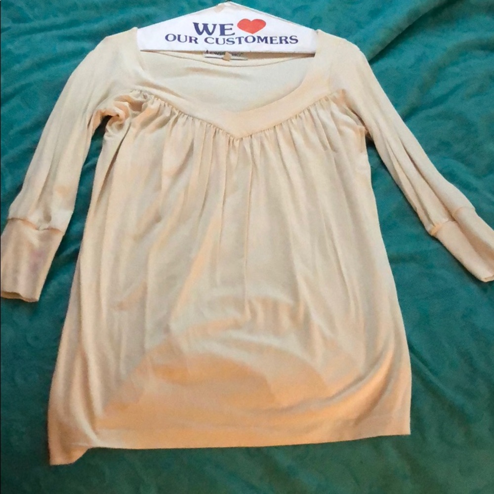Beige cream tunic top